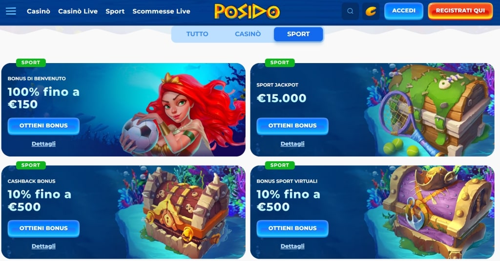 Bonus sport al casinò Posido 
